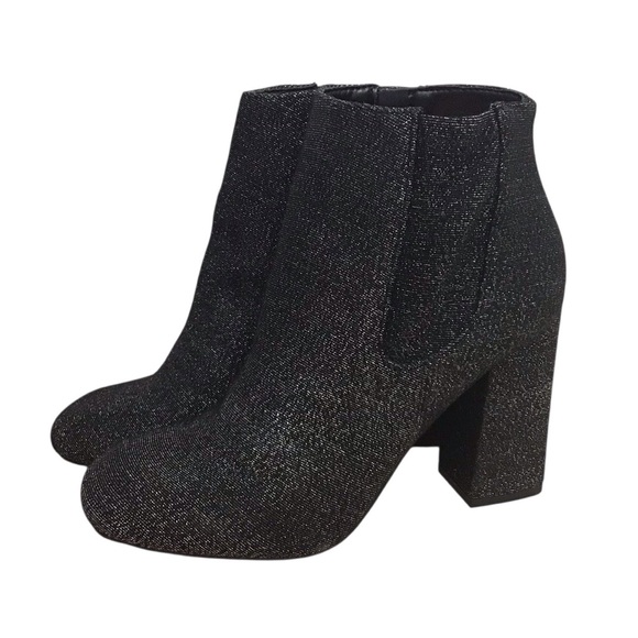 Marc Fisher Gemi Silver Black Block Heel Bootie - Picture 5 of 10